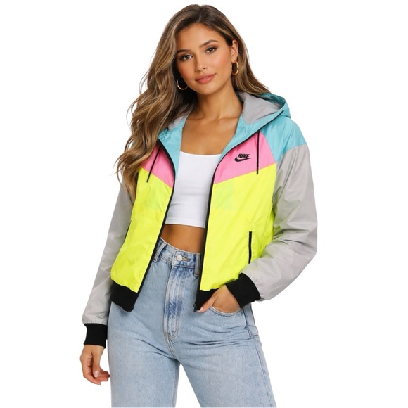 Nike Jackets & Blazers - NWT Nike Sportswear Heritage Windrunner Jacket Neon Pink Teal NWT